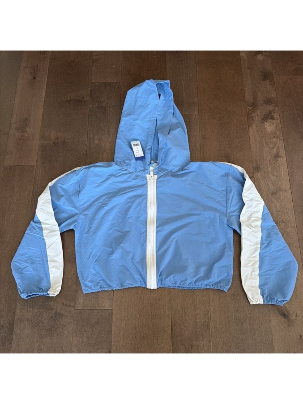 NWT Prince Pickleball Women's Woven Zip-Front Hooded Jacket Light Blue Size XL